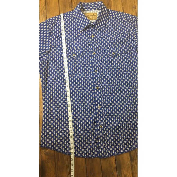 EUC Wrangler Retro Mens Diamond Short Sleeve Pearl Snap Shirt size Large - Picture 11 of 11